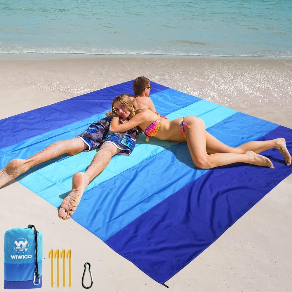 WIWIGO Waterproof Sandproof Beach Blanket Lightweight Nylon Picnic Mat