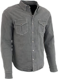 Milwaukee Leather Men's Long Sleeve Biker Shirt with CE Armor