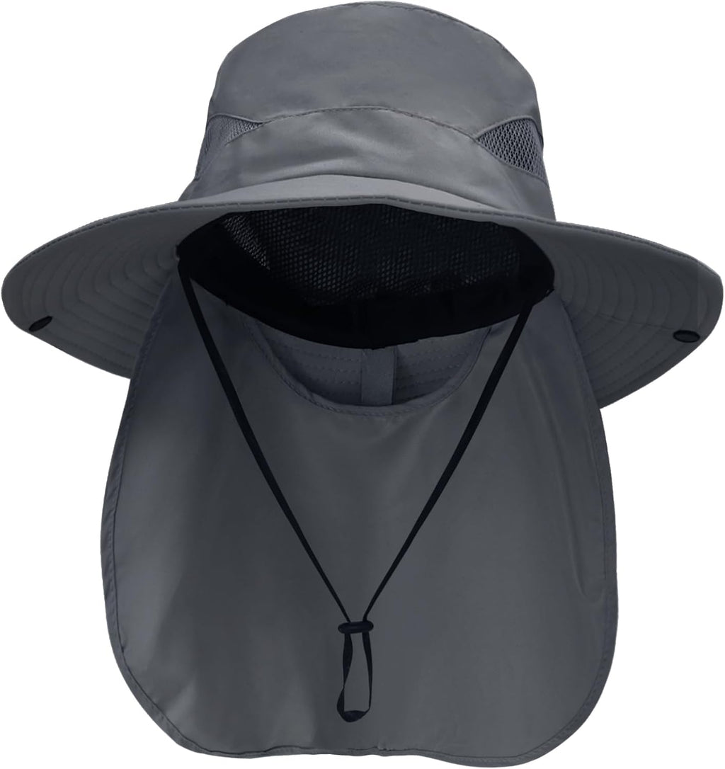 NPQQUAN UPF 50+ Wide Brim Sun Hat with Neck Flap