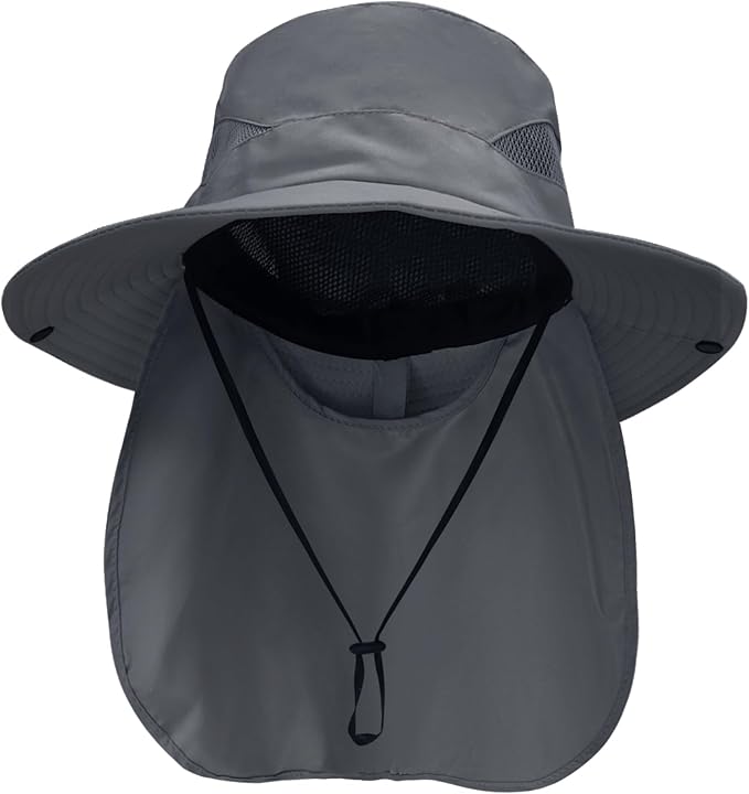 NPQQUAN UPF 50+ Wide Brim Sun Hat with Neck Flap
