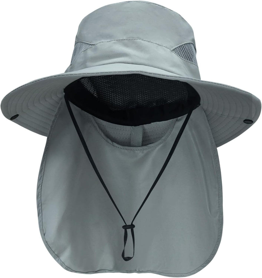 NPQQUAN Unisex UPF 50+ Wide Brim Sun Hat Neck Flap