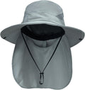 NPQQUAN Unisex UPF 50+ Wide Brim Sun Hat Neck Flap