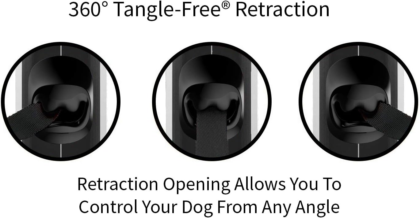 TUG 16 Ft Retractable Dog Leash Tangle-Free Durable Nylon Tape