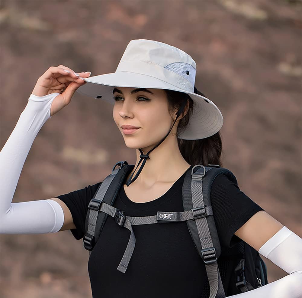 Pogah Women's Summer Sun Hat Foldable UV Protection Ponytail Hole