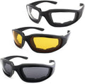 surpassme Motorcycle Riding Glasses Padded UV Protection Goggles 3 Pack