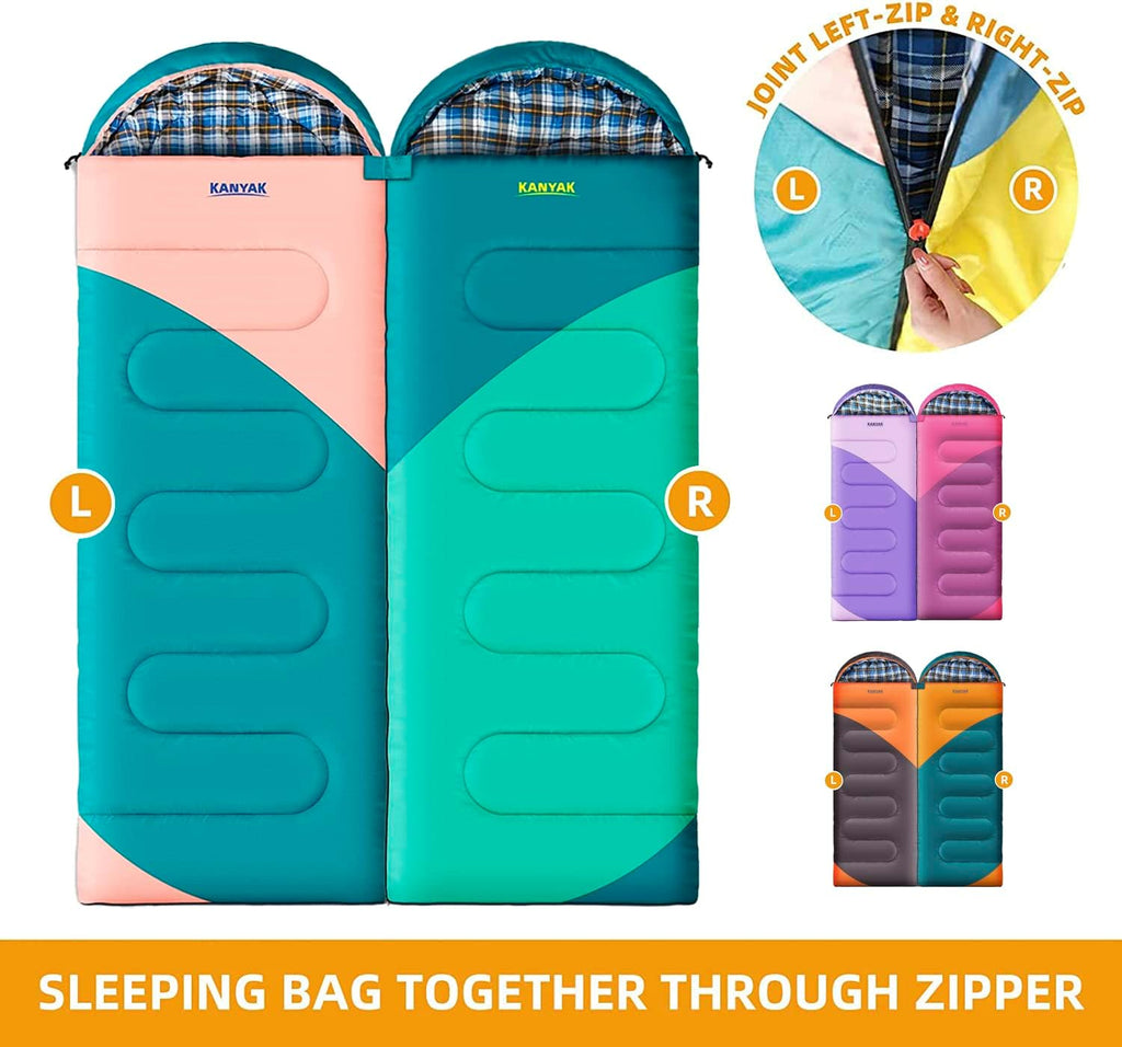 Kanyak 3-4 Season Semi-Rectangular Sleeping Bag for Camping