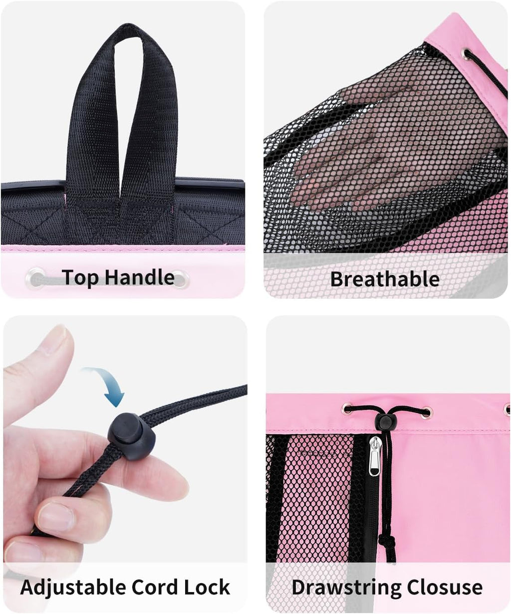 WANDF Mesh Drawstring Swim Backpack with Wet Pocket Large