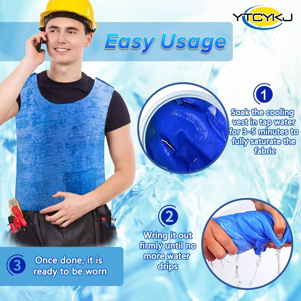 YTCYKJ Adjustable Evaporative Cooling Vest Unisex Hot Weather Gear