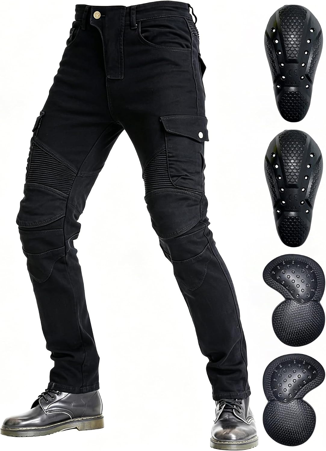 VNFOX Motorcycle Riding Jeans with CE Level 2 Armor Pads