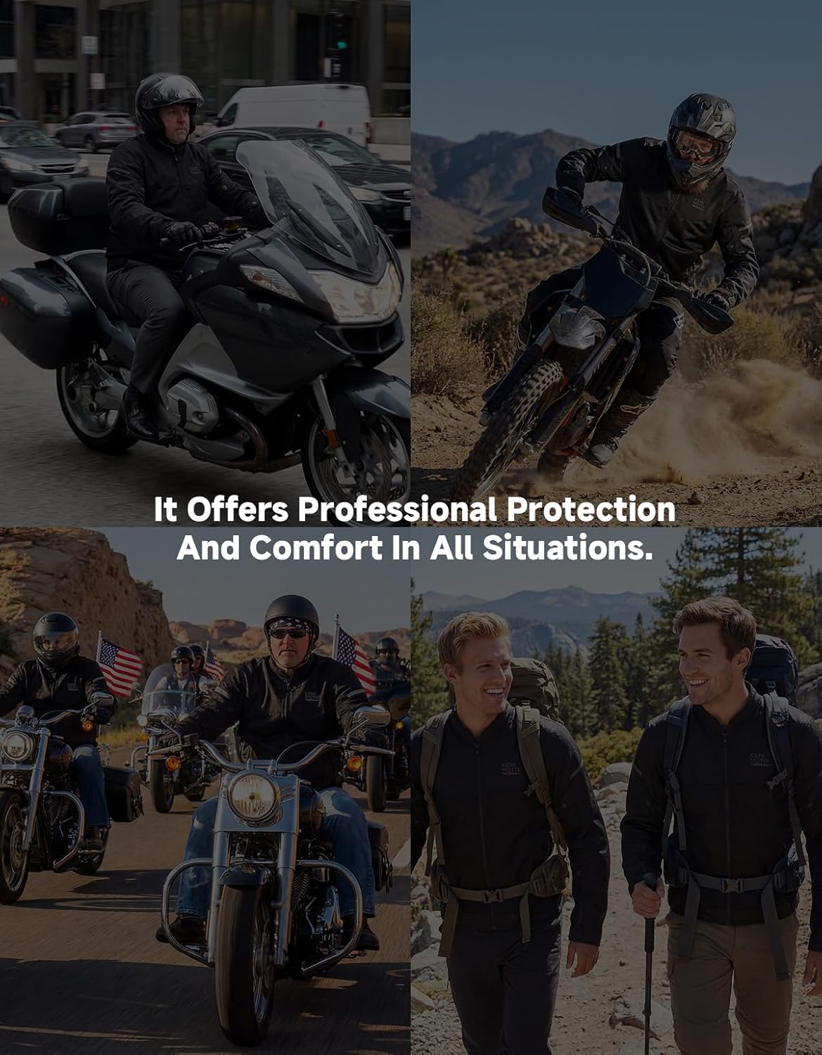 KEMIMOTO Motorcycle Mesh Jacket Men's Breathable With CE Armor