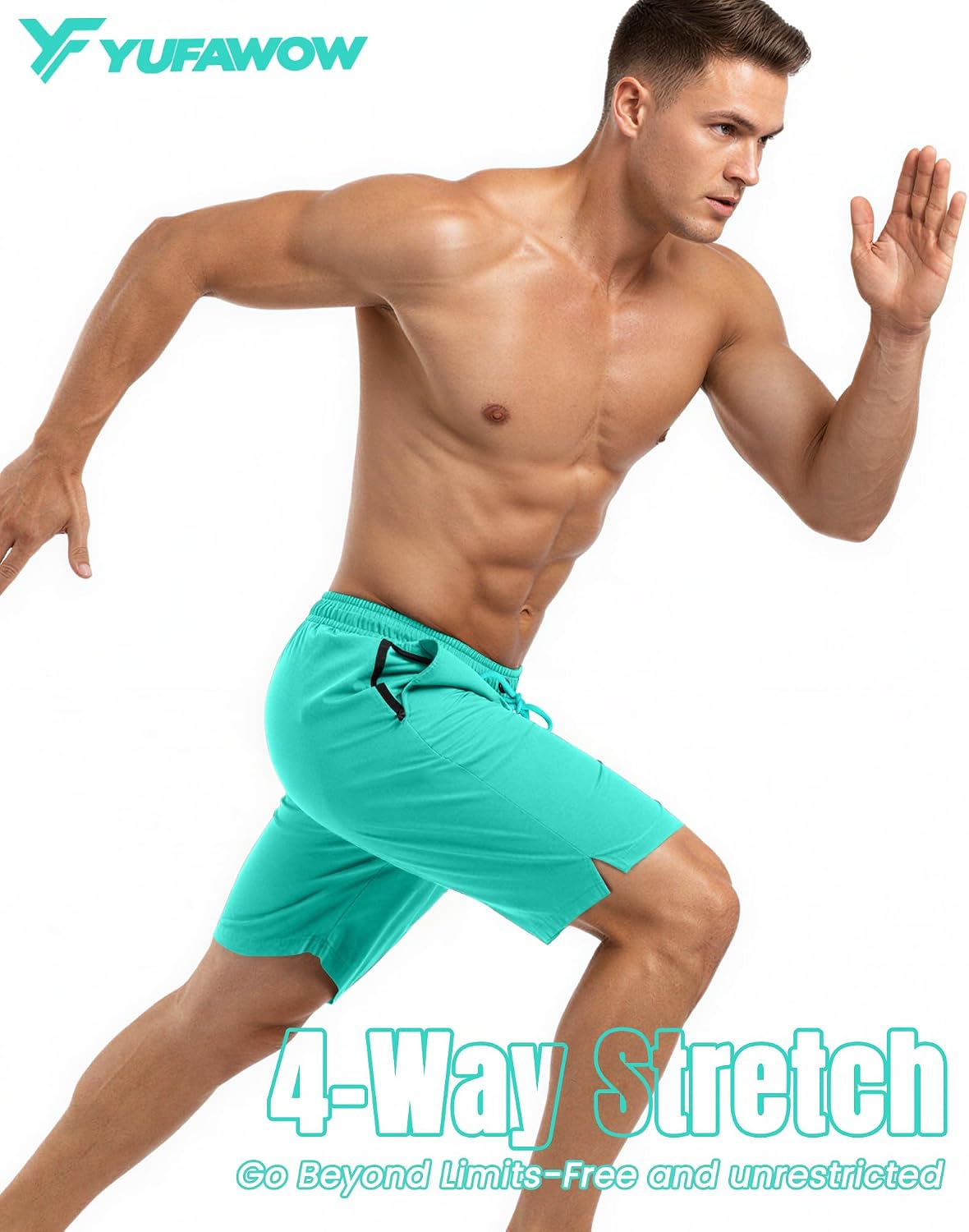 Yufawow 7 Inch Men's Swim Trunks with Compression Liner Quick Dry