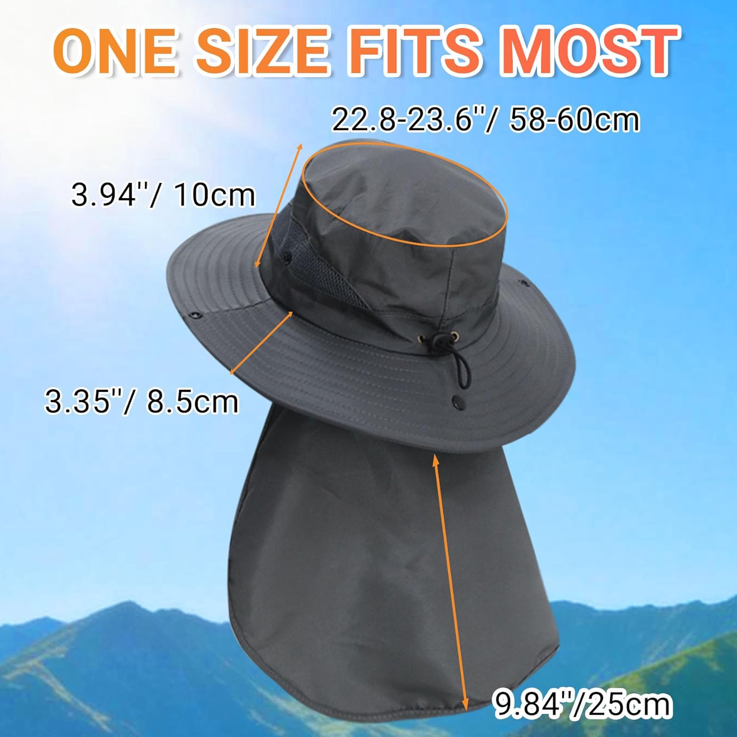 NPQQUAN UPF 50+ Wide Brim Sun Hat with Neck Flap