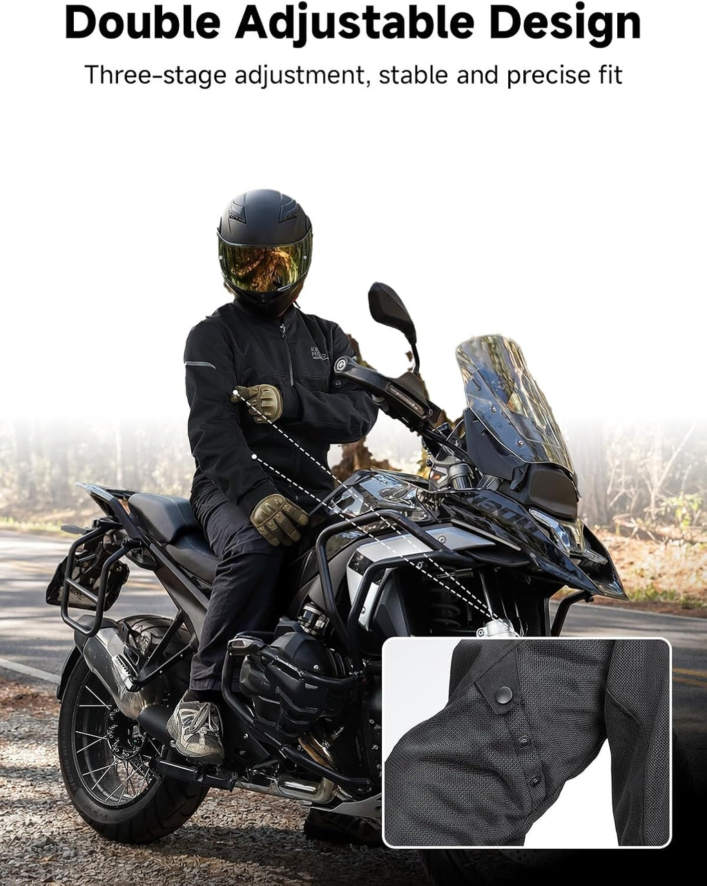 KEMIMOTO Motorcycle Mesh Jacket Men's Breathable With CE Armor