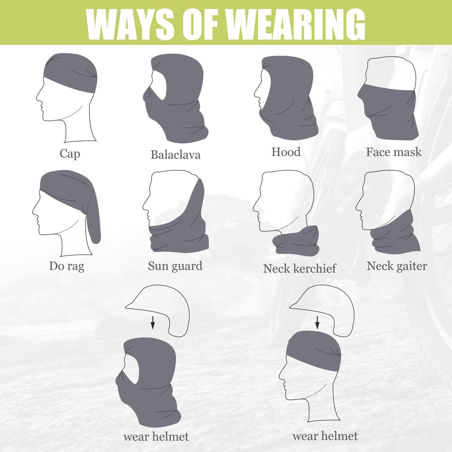 HikeValley Balaclava Face Mask UV Protection Windproof Breathable Hood