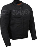 Milwaukee Leather Men's Reflective Skull All Season Motorcycle Jacket Black