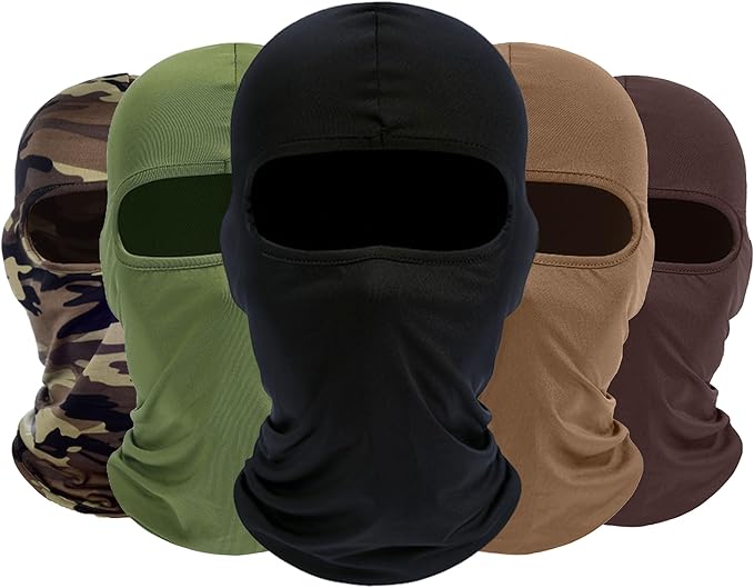 ROXUN 5 Pack Balaclava Ski Mask Neck Gaiter Breathable Unisex