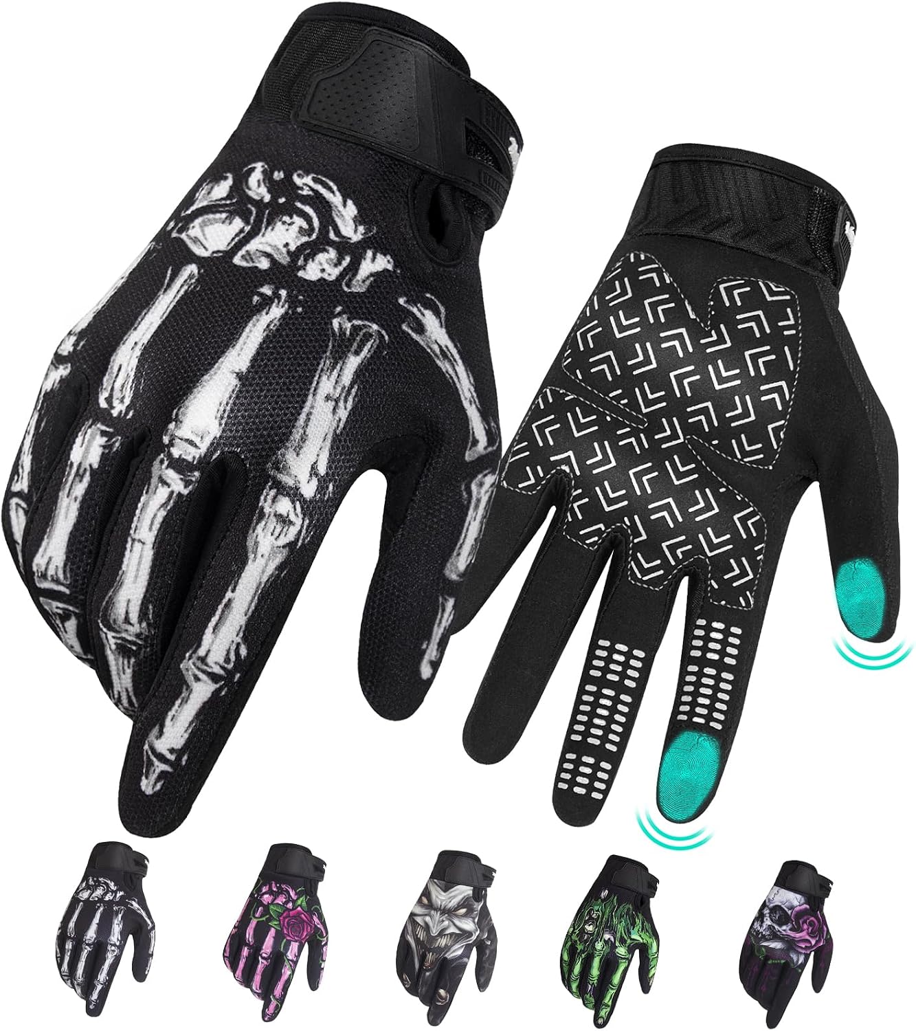 RIGWARL Motorcycle Riding Gloves Touchscreen Lightweight Skeleton Design