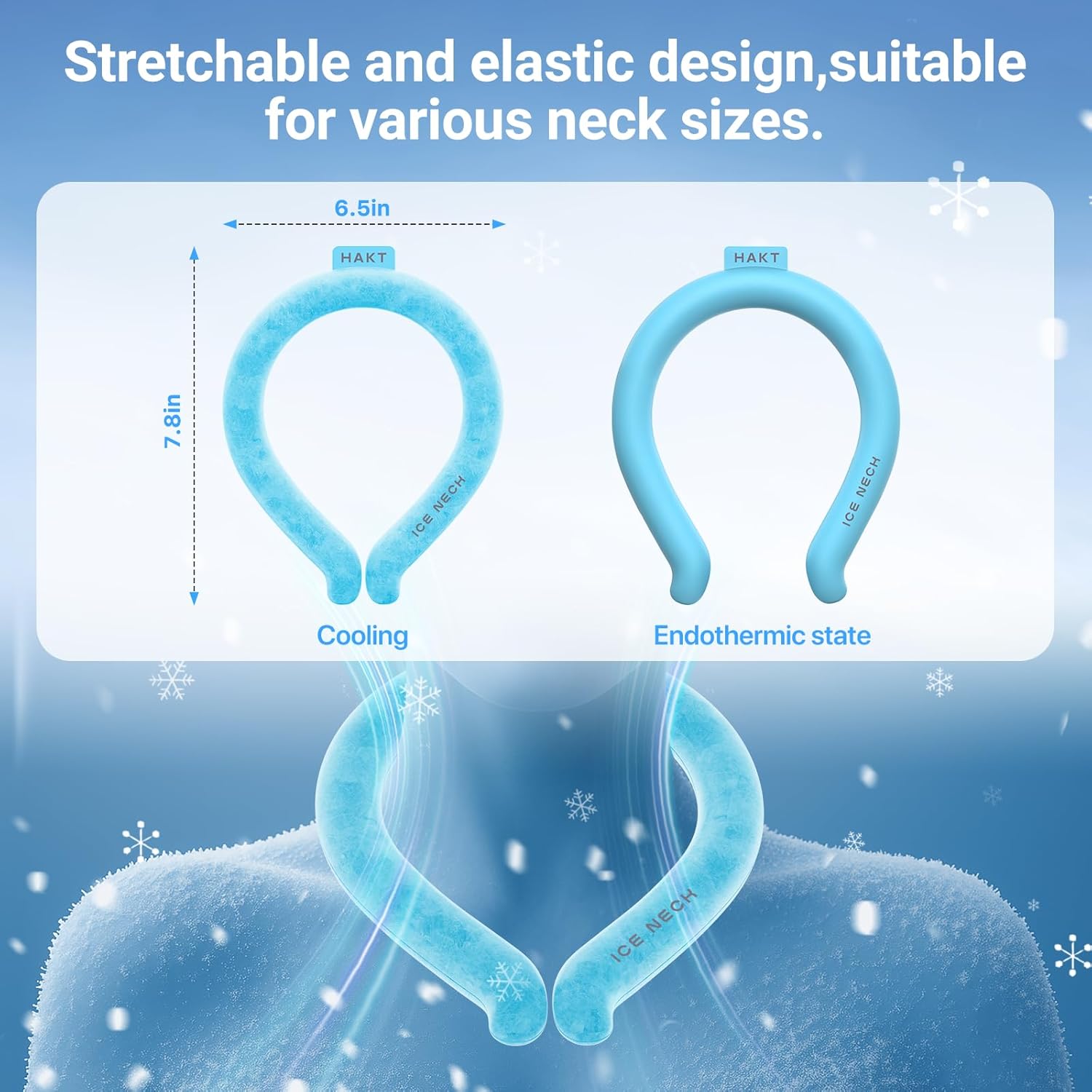 TXZ Wearable Ice Cooling Neck Wrap Gel Ring for Summer Heat
