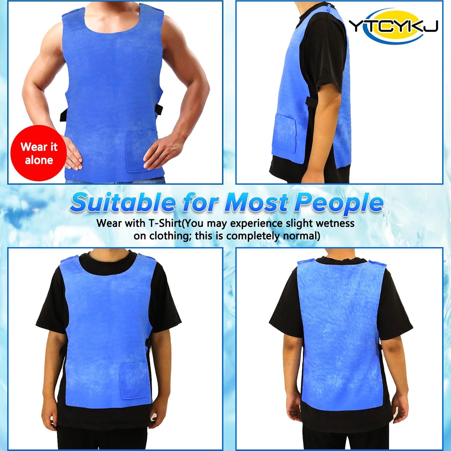 YTCYKJ Adjustable Evaporative Cooling Vest Unisex Hot Weather Gear