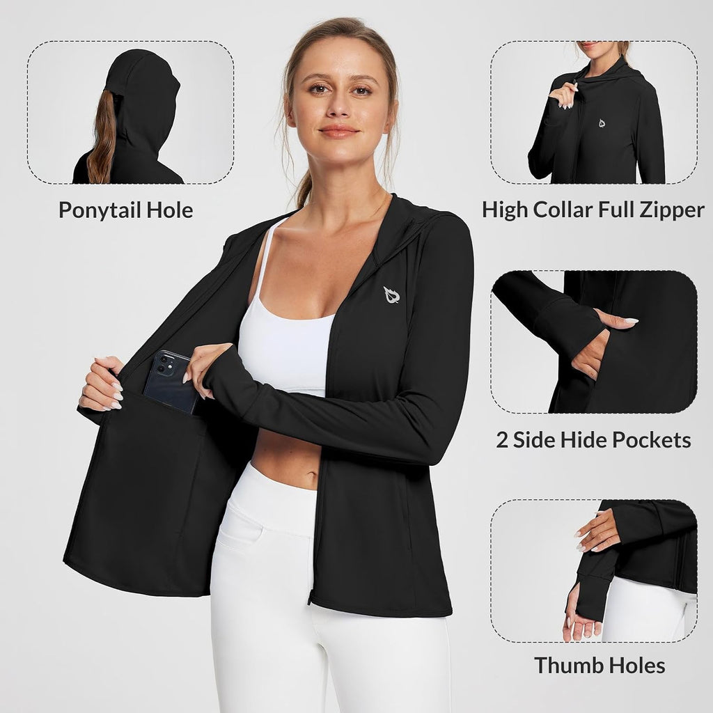 BALEAF Women's Lightweight Sun Protection Hoodie Long Sleeve Cover Up