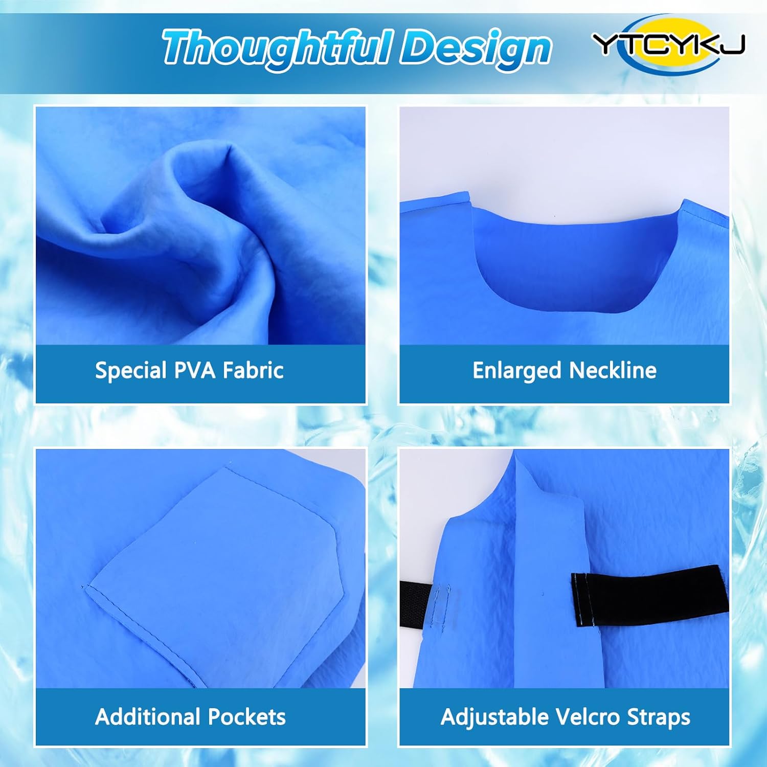 YTCYKJ Adjustable Evaporative Cooling Vest Unisex Hot Weather Gear