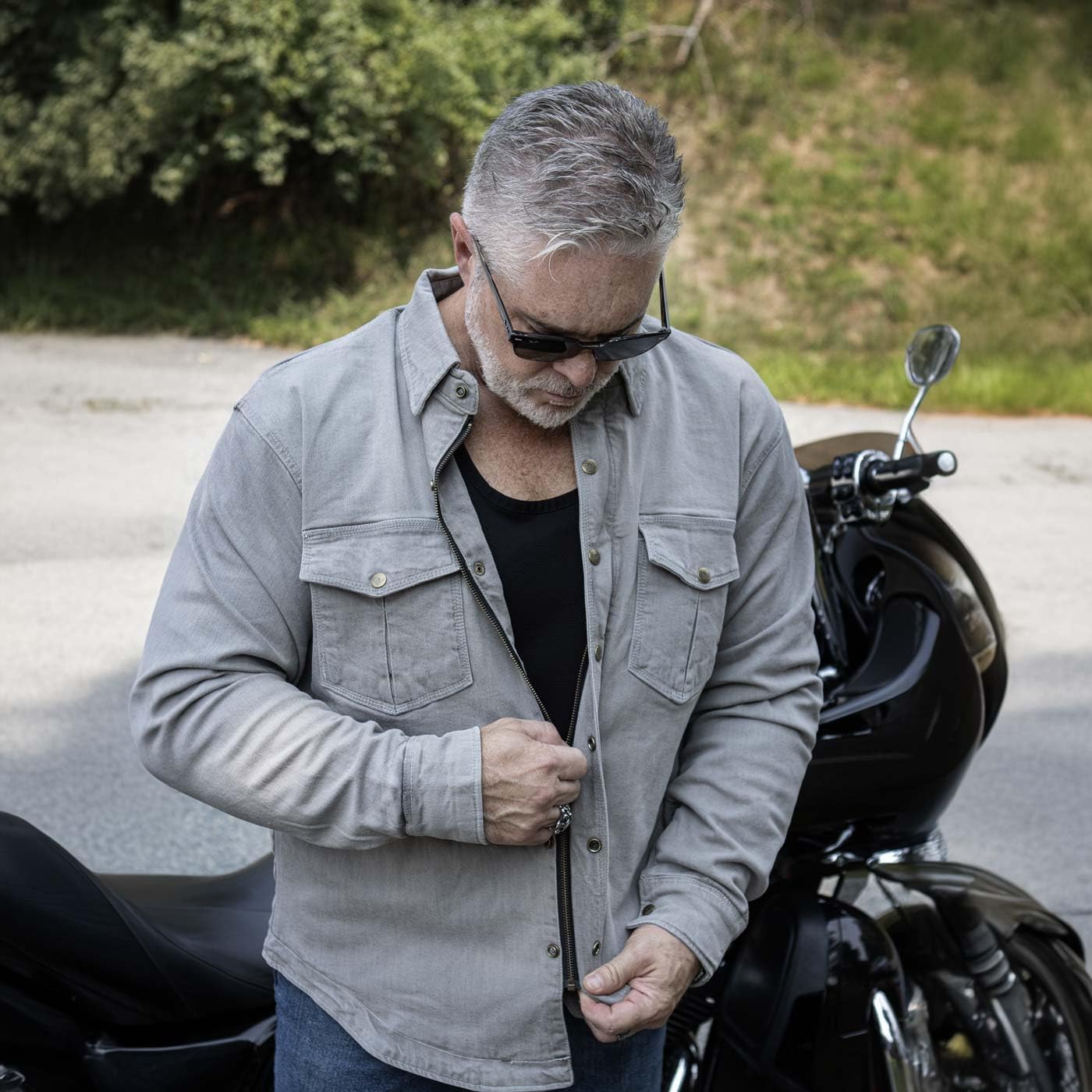 Milwaukee Leather Men's Long Sleeve Biker Shirt with CE Armor