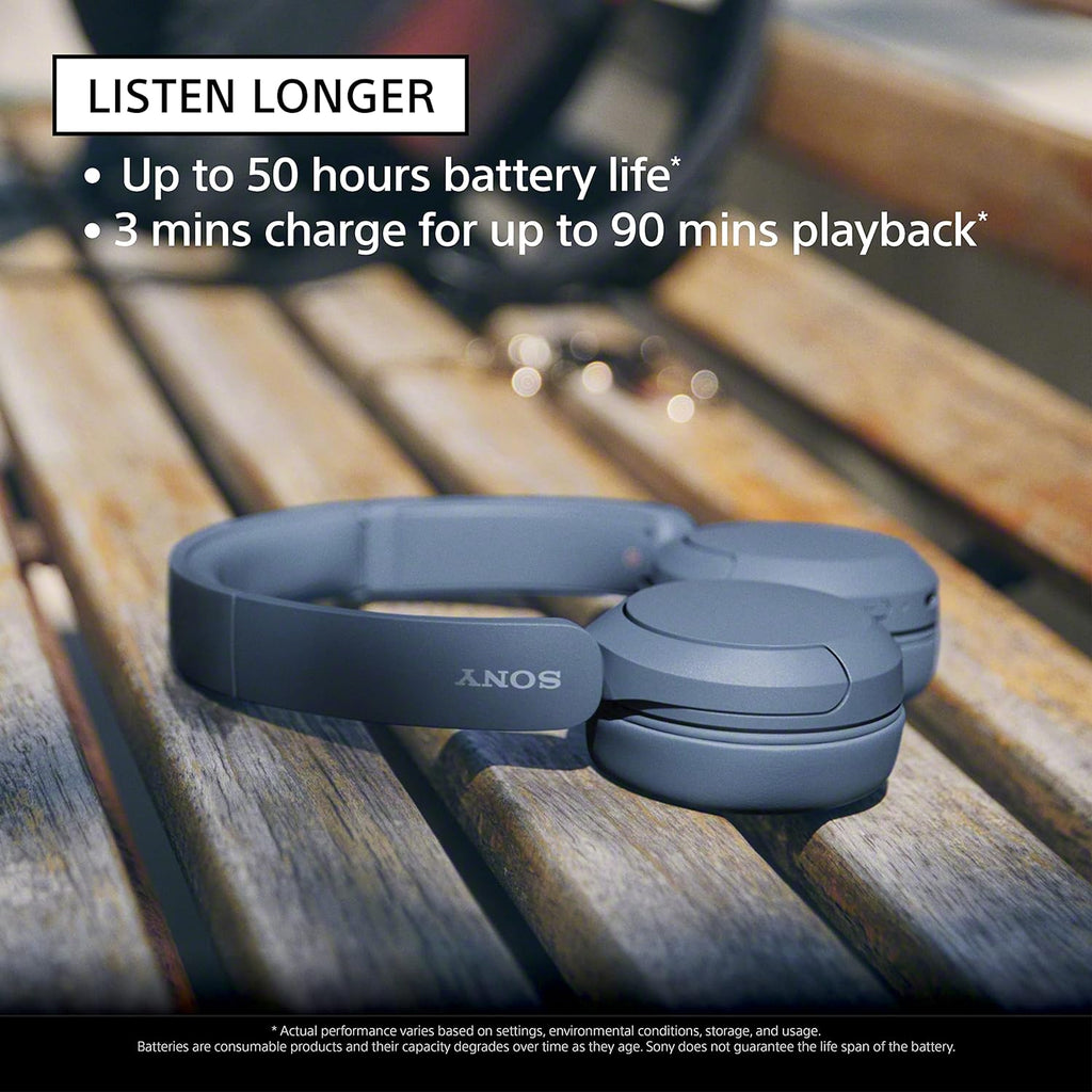 Sony WH-CH520 Wireless On-Ear Headphones with Microphone Blue