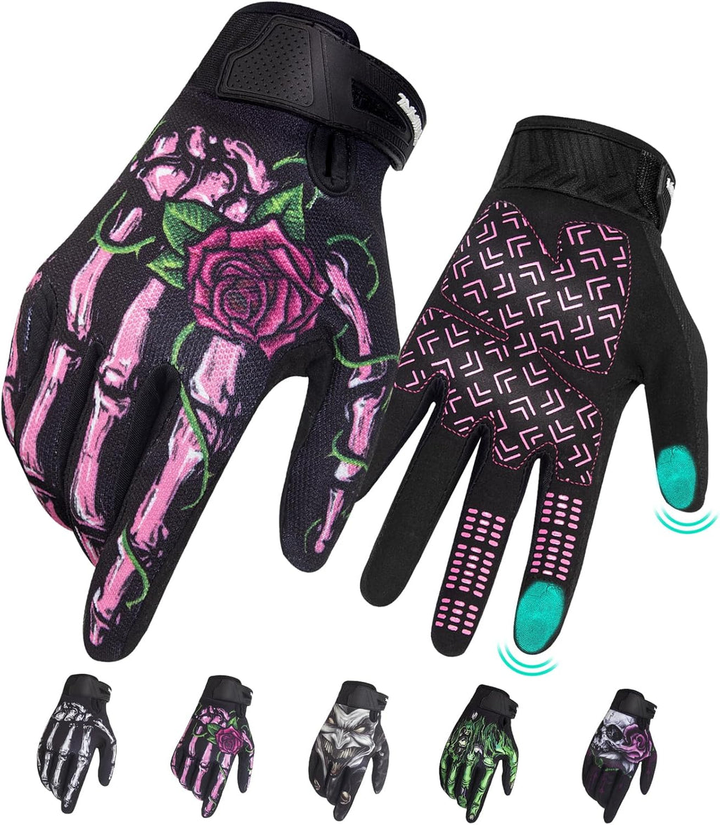Rigwarl Motorcycle Gloves Touchscreen Lightweight Skeleton Riding Gear Adult