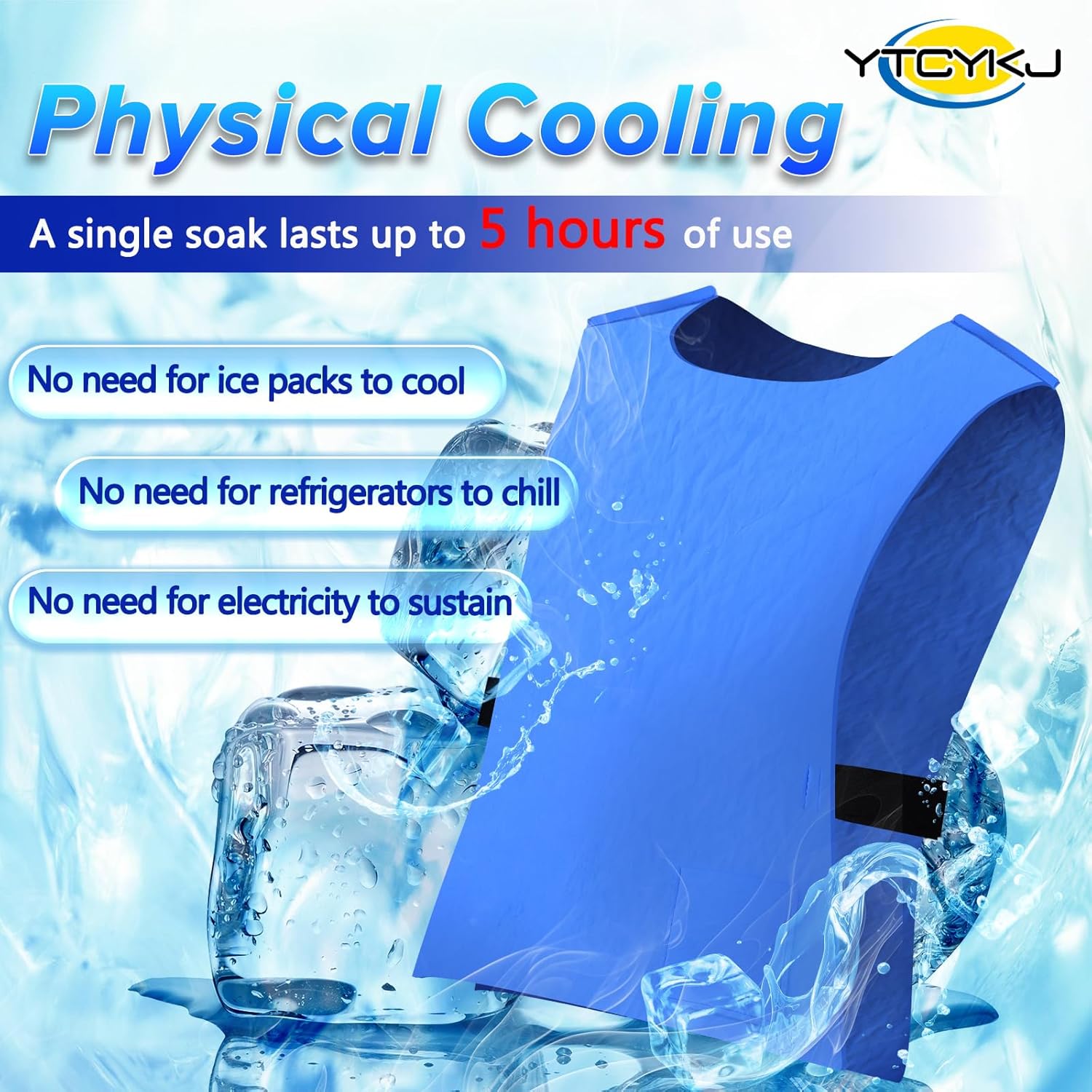 YTCYKJ Adjustable Evaporative Cooling Vest Unisex Hot Weather Gear