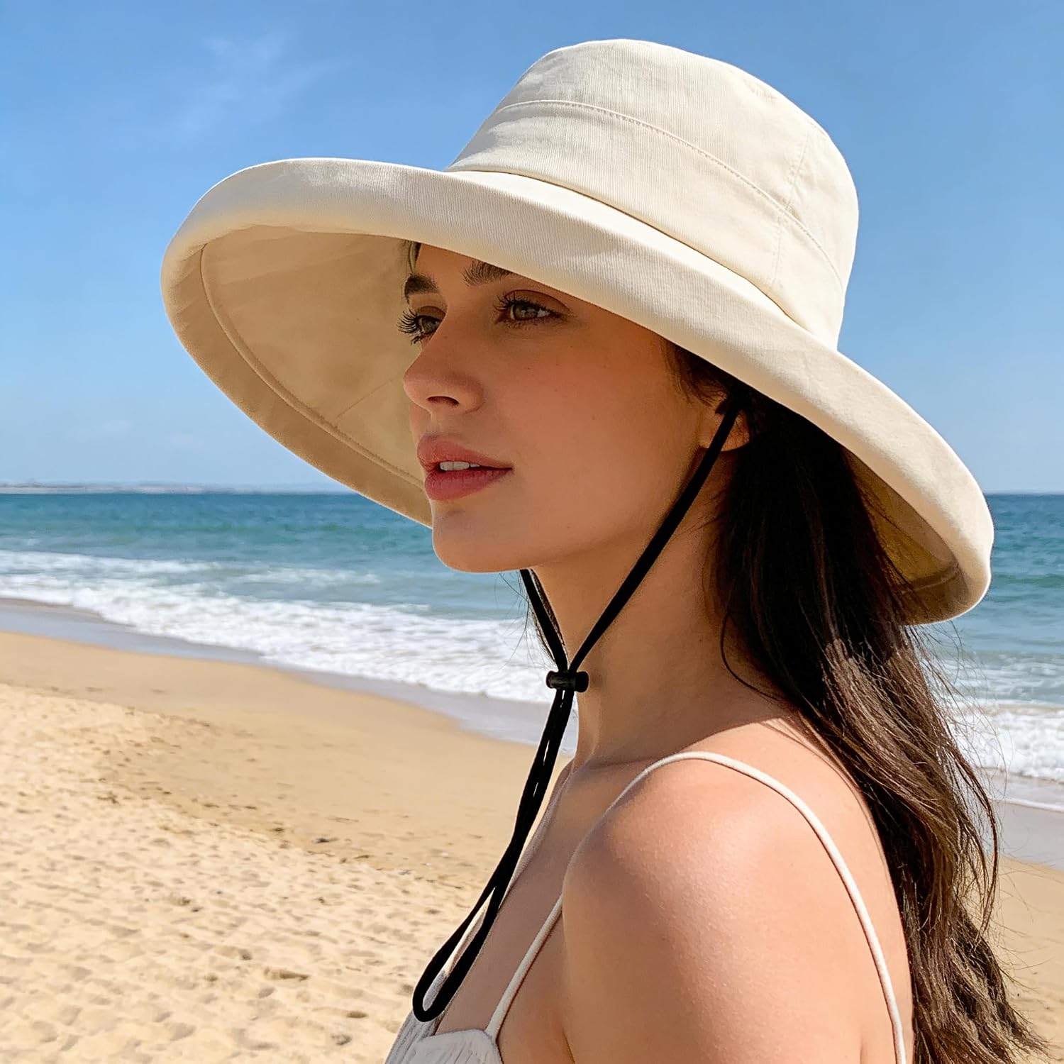 CaySep Women's Wide Brim Foldable Bucket Hat UV Protection Summer