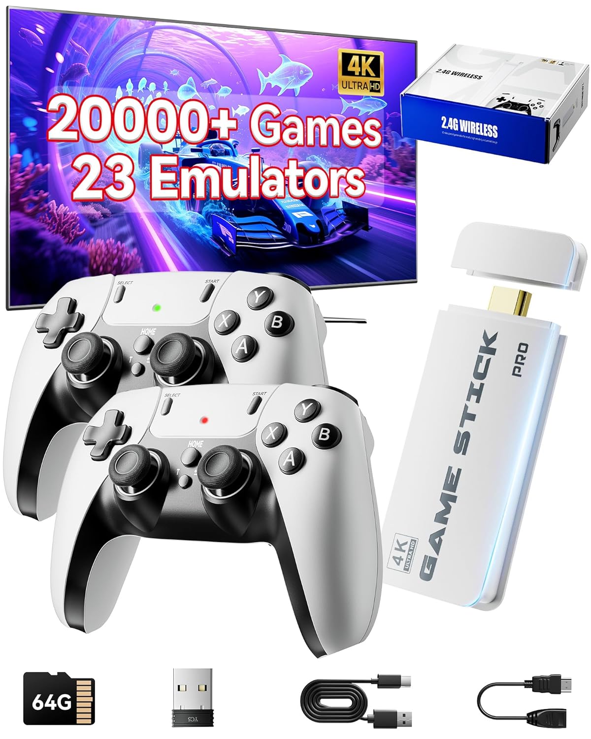 RMOKA Retro Game Stick 4K HD Console 20,000 Games