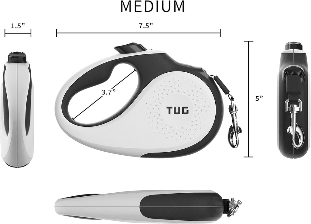TUG 16 Ft Retractable Dog Leash Tangle-Free Durable Nylon Tape