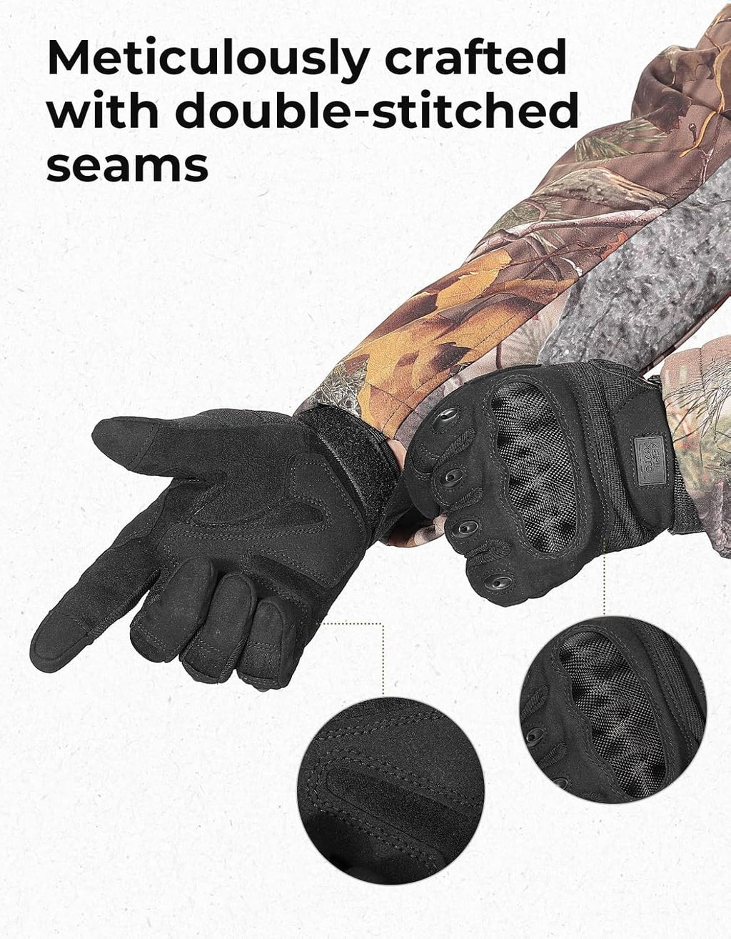 KEMIMOTO Tactical Motorcycle Gloves with Hard Shell Palm Padding