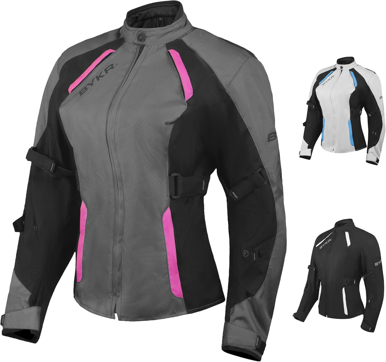 BYKR Women's Motorcycle Jacket CE Armored Protective Biker Riding Gear
