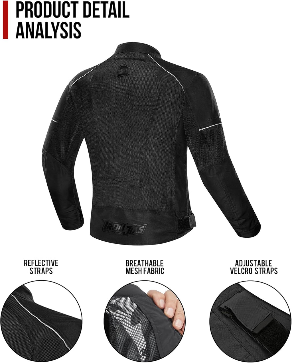 IRON JIA'S JK004 Motorcycle Jacket CE Certified Mesh Riding Gear