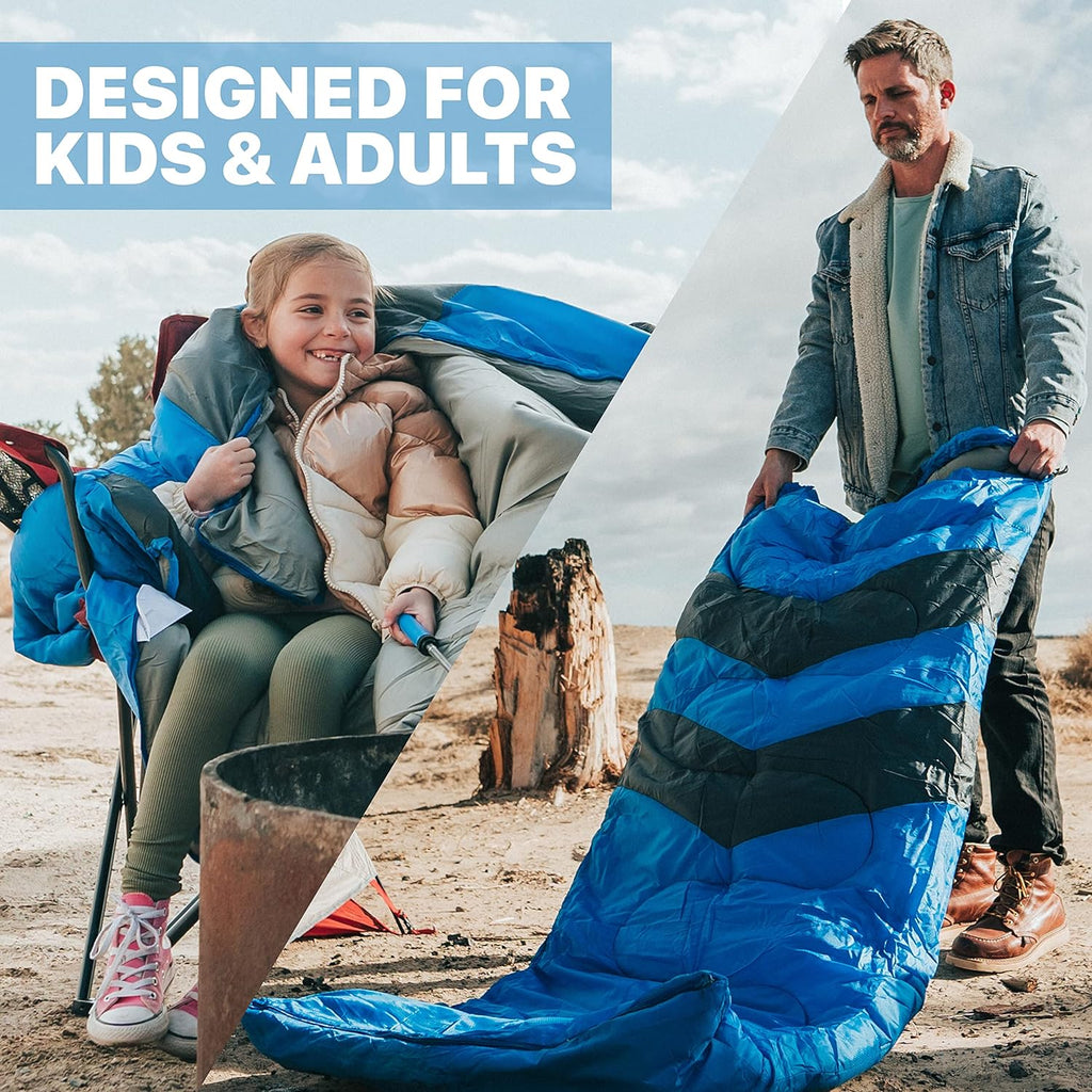 MalloMe 3-Season Camping Sleeping Bag Waterproof Lightweight Rectangular