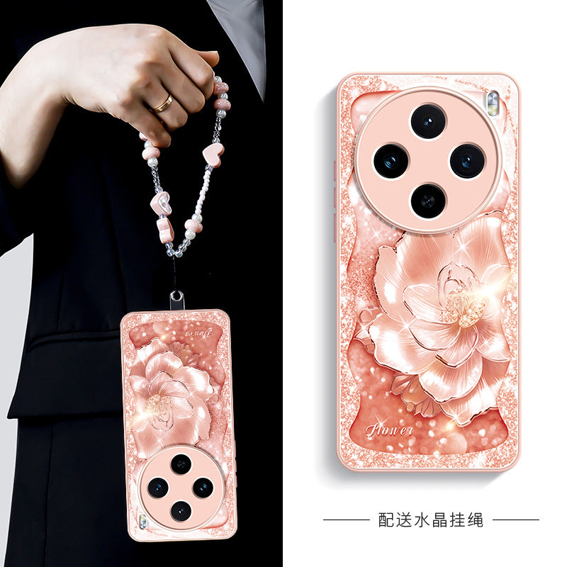 Orangeshine Protective Liquid Glass Phone Case with Lanyard for Vivo