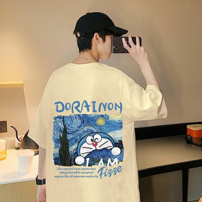 Oversized Cartoon Print Short Sleeve T-Shirt Men's