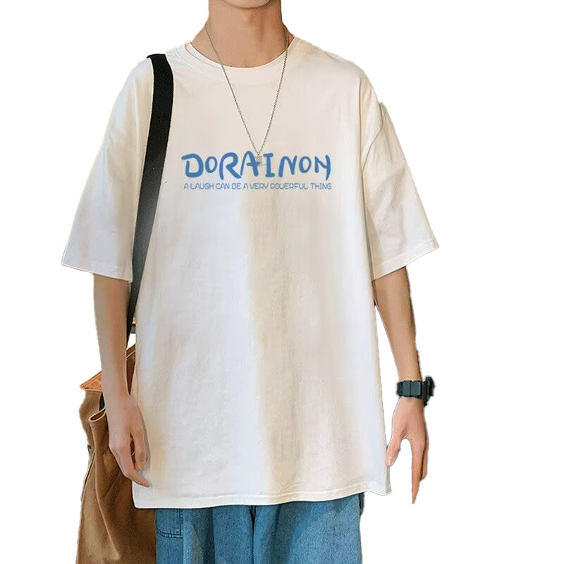 Oversized Cartoon Print Short Sleeve T-Shirt Men's