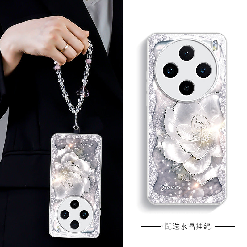 Orangeshine Protective Liquid Glass Phone Case with Lanyard for Vivo
