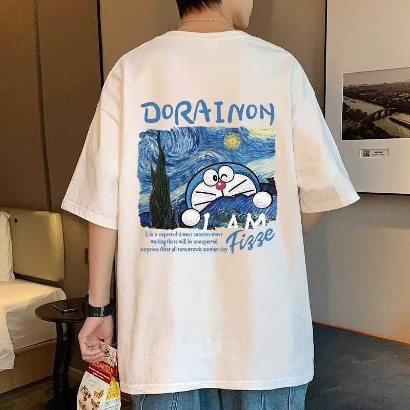 Oversized Cartoon Print Short Sleeve T-Shirt Men's