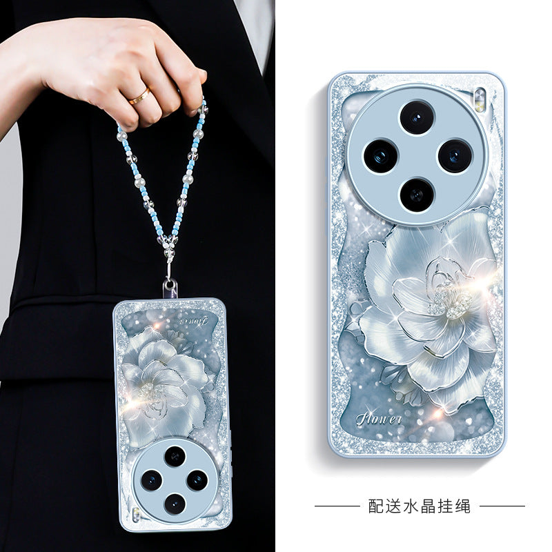 Orangeshine Protective Liquid Glass Phone Case with Lanyard for Vivo