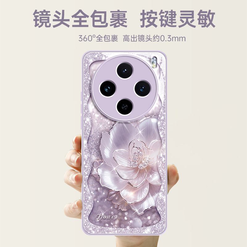 Orangeshine Protective Liquid Glass Phone Case with Lanyard for Vivo