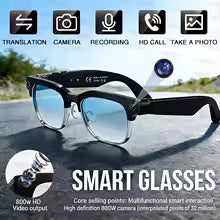 Smart AI Camera Glasses with Bluetooth Audio and Translation