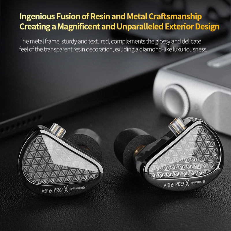 KZ AS16 PRO X Balanced Armature HiFi In-Ear Monitors