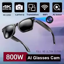 Smart Camera Translation Glasses Rectangle 800W Bluetooth 5.3 Waterproof