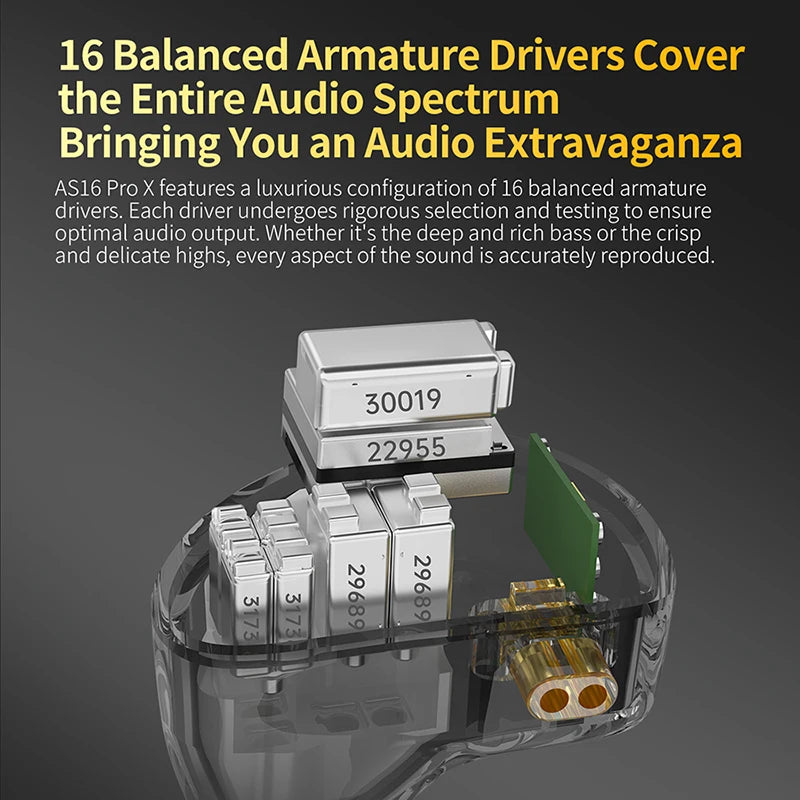 KZ AS16 PRO X Balanced Armature HiFi In-Ear Monitors
