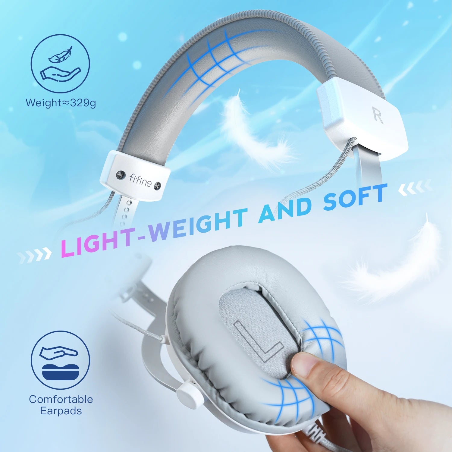 FIFINE Ampligame H9W Gaming Headset 7.1 Surround Sound
