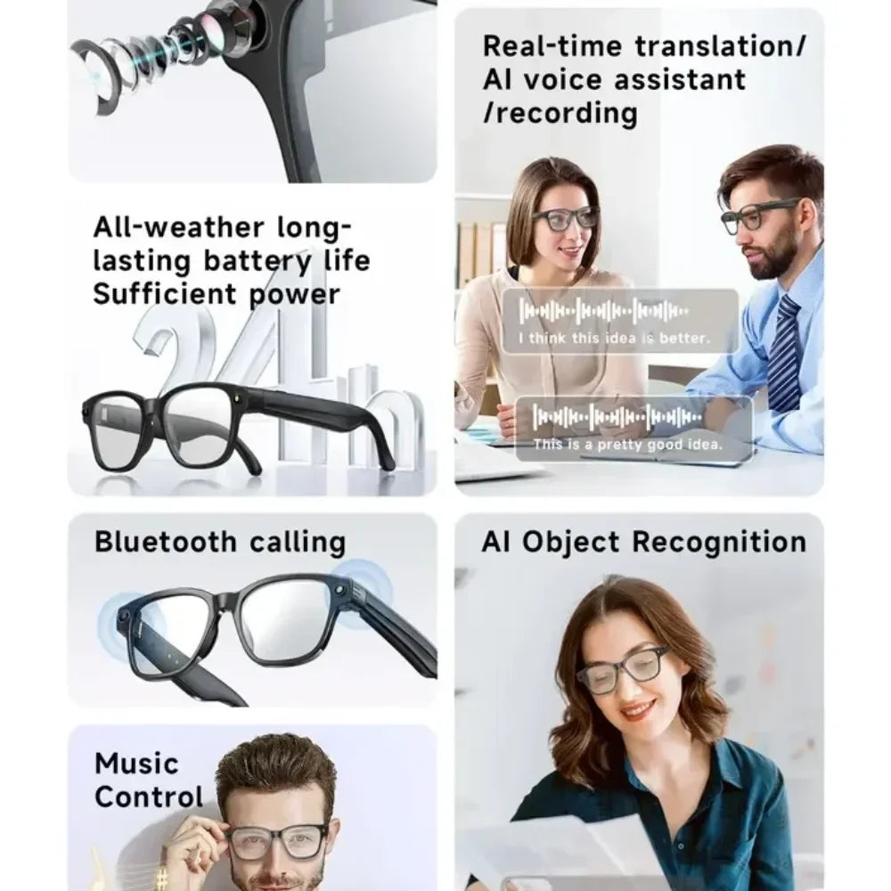 Lenovo Xkone Smart Glasses 100MP Camera 8K HD Bluetooth
