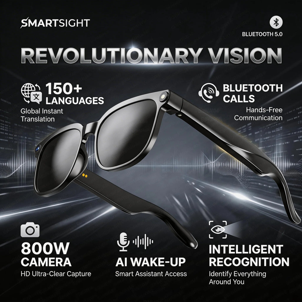 Smart 4K Camera Glasses with AI Translation and Bluetooth